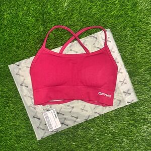 Dfyne dynamic backless sports bra berry extra small